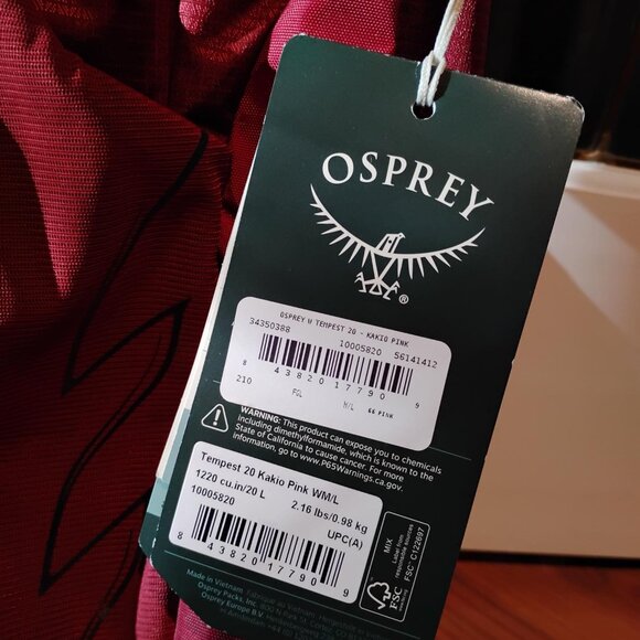 NWT Osprey Women's Tempest Backpack - 20L Size M/L - Picture 4 of 4